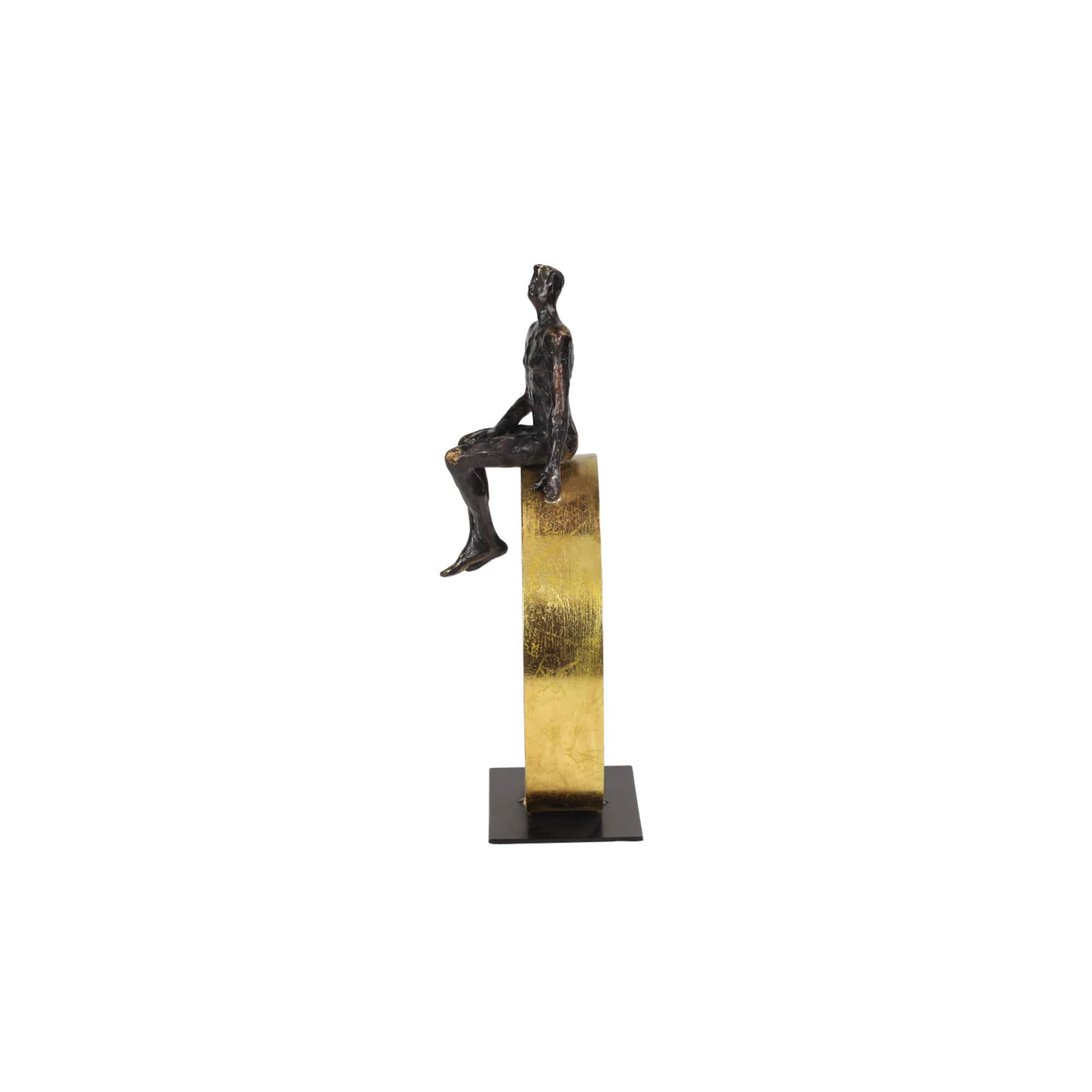 Black Resin Modern Sculpture, Man 15" x 9" x 5"